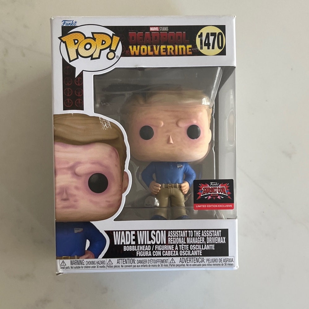 Funko Pop Wade Wilson Figure with Blue and Brown Outfit